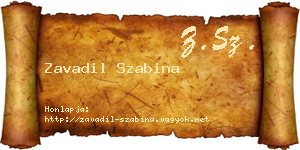 Zavadil Szabina névjegykártya